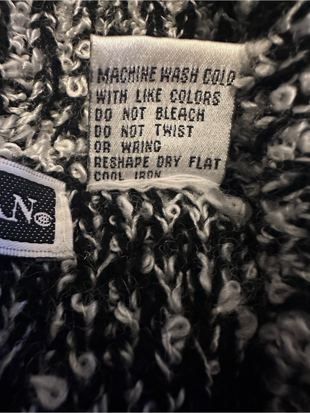 VTG Debbie Morgan Black & White Open-Front Shawl Collar Cardigan - Size Large - Picture 5 of 9